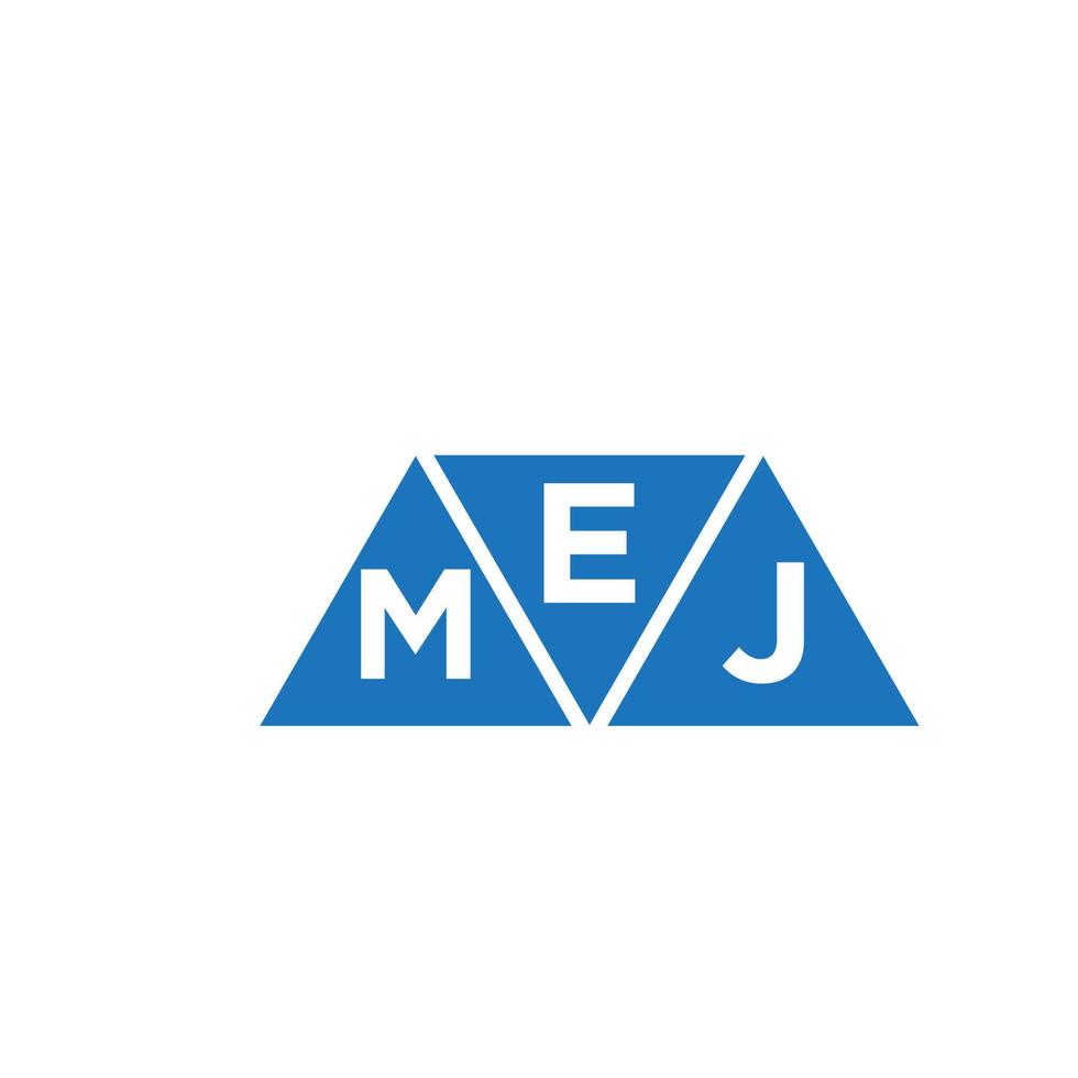 création de logo en forme de triangle emj sur fond blanc. concept de logo de lettre initiales créatives emj. vecteur