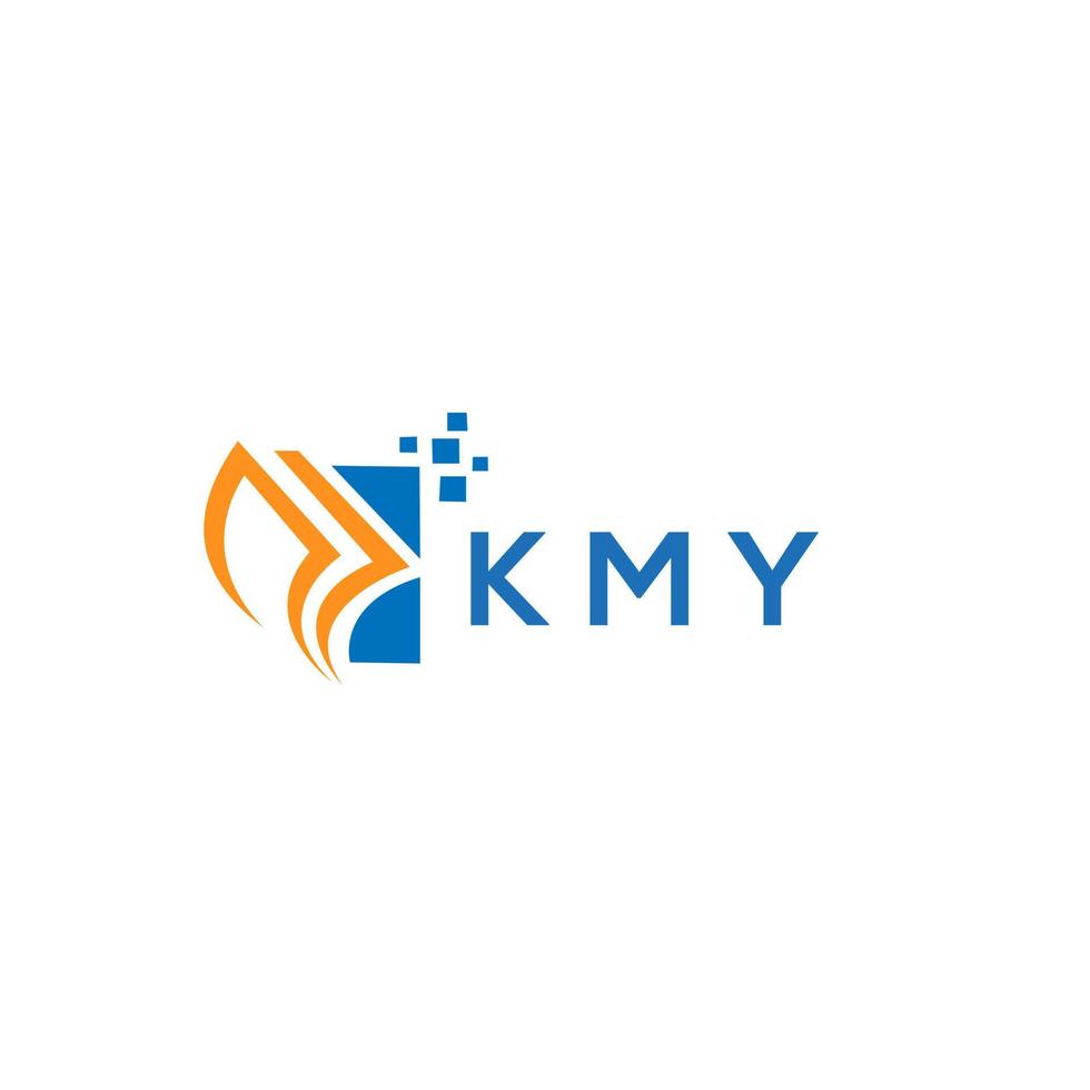 création de logo de comptabilité de réparation de crédit kmy sur fond blanc. kmy initiales créatives croissance graphique lettre logo concept. création de logo de financement d'entreprise kmy. vecteur
