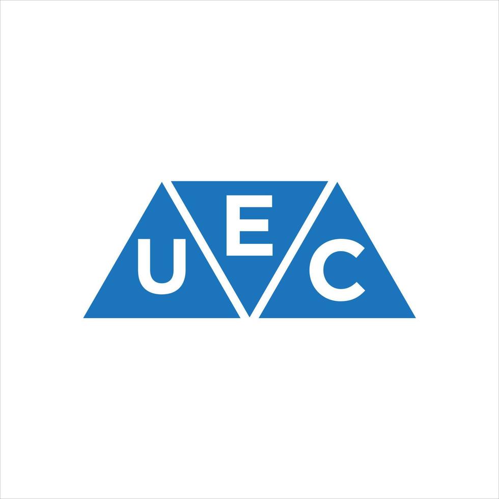 création de logo en forme de triangle euc sur fond blanc. concept de logo de lettre initiales créatives euc. vecteur