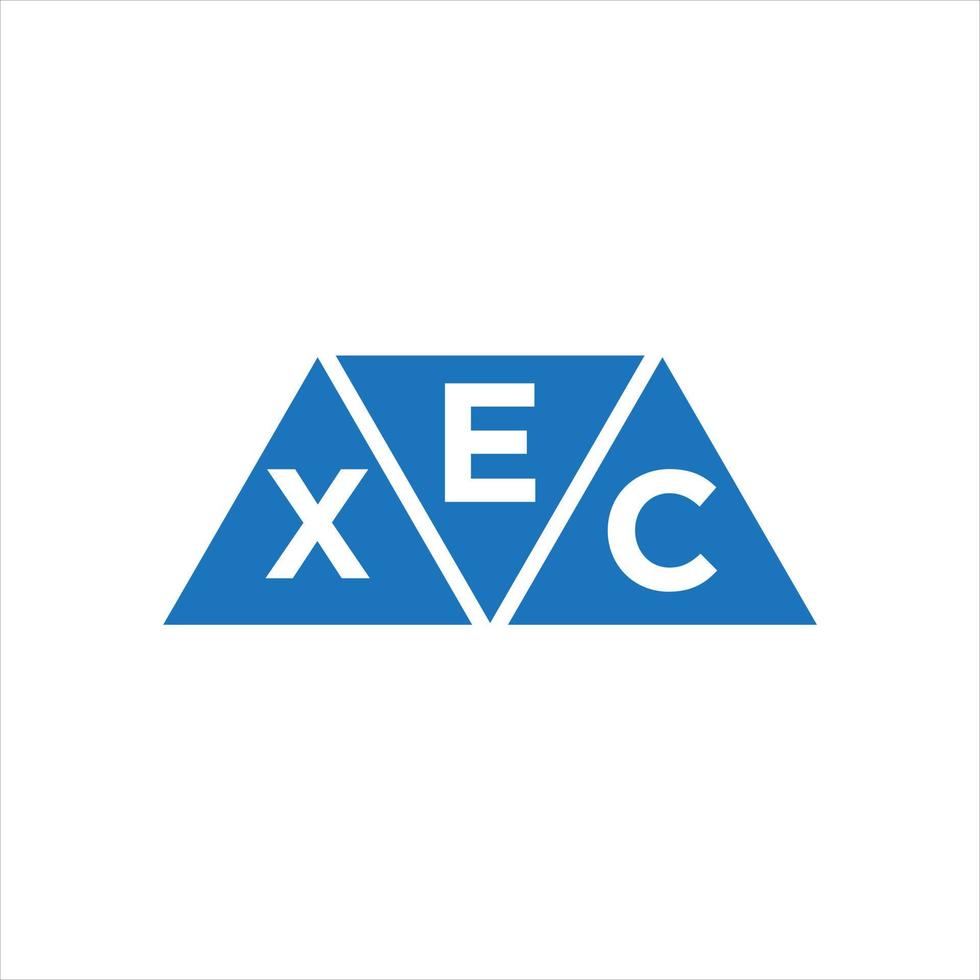création de logo en forme de triangle exc sur fond blanc. exc concept de logo de lettre initiales créatives. vecteur