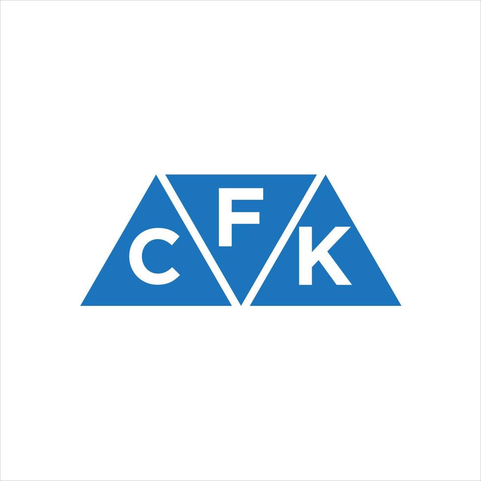 création de logo en forme de triangle fck sur fond blanc. concept de logo de lettre initiales créatives fck. vecteur