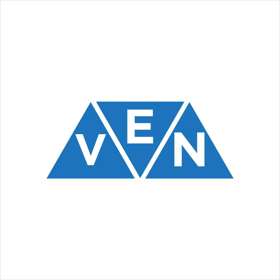 création de logo en forme de triangle evn sur fond blanc. concept de logo de lettre initiales créatives evn. vecteur