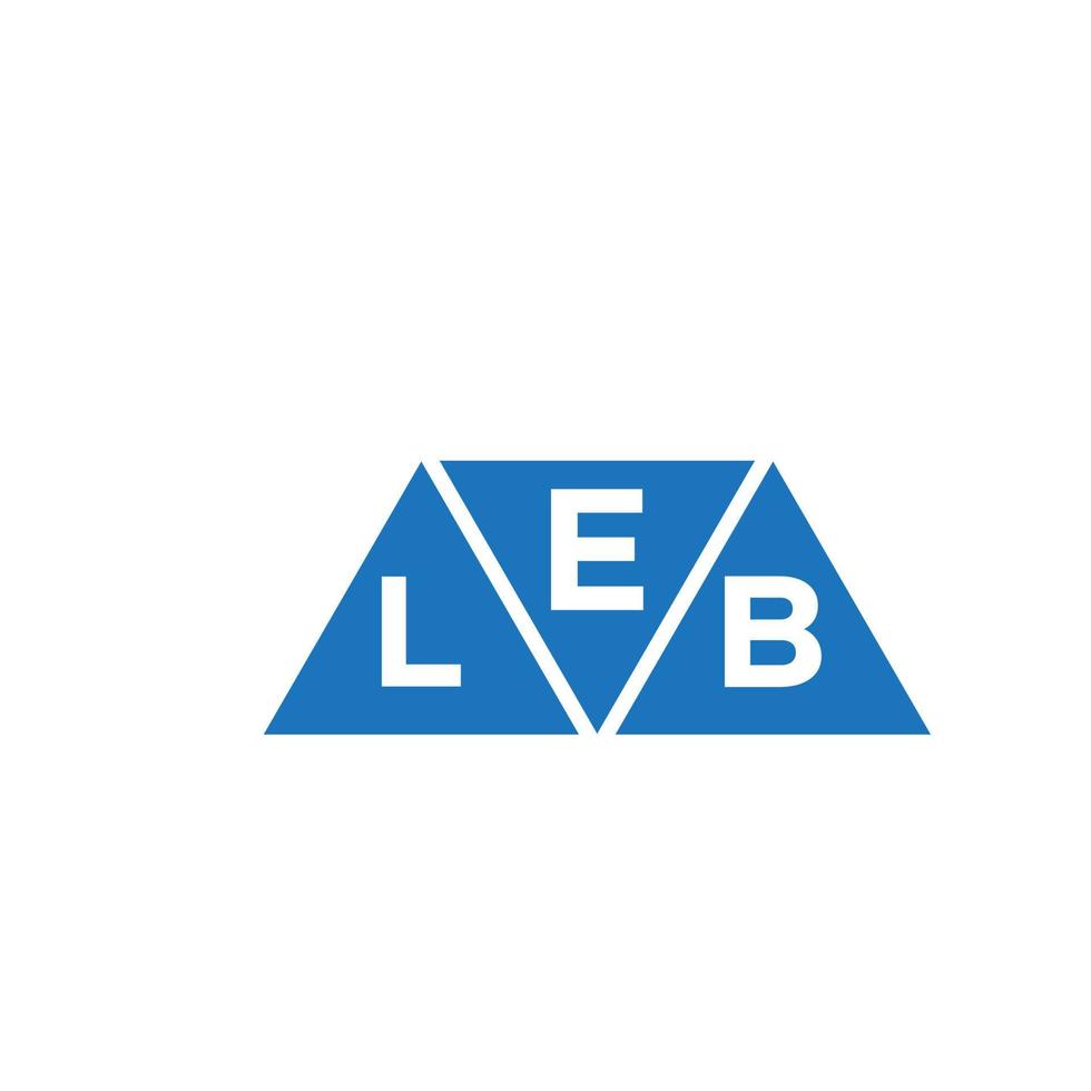 création de logo en forme de triangle d'elb sur fond blanc. concept de logo de lettre initiales créatives elb. vecteur