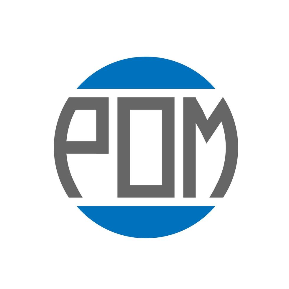 création de logo de lettre pom sur fond blanc. concept de logo de cercle d'initiales créatives pom. conception de lettre pom. vecteur