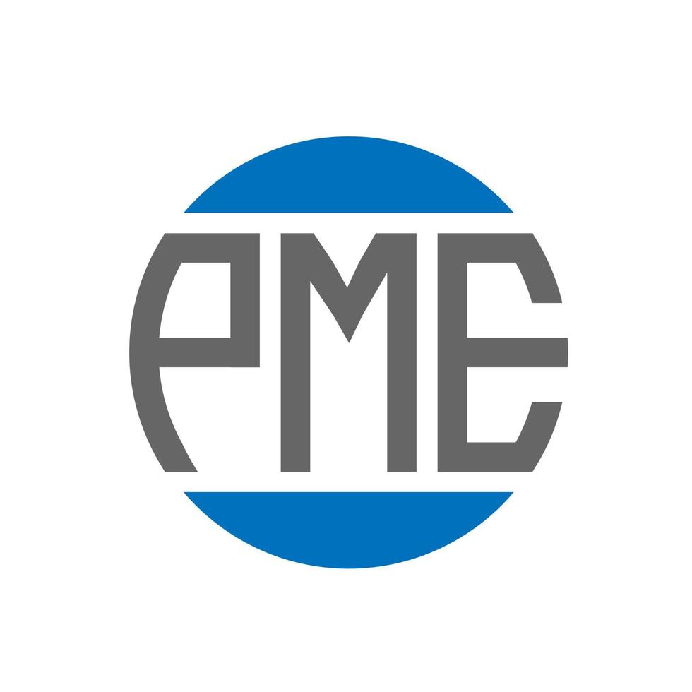 création de logo de lettre pme sur fond blanc. concept de logo de cercle d'initiales créatives pme. conception de lettre pme. vecteur