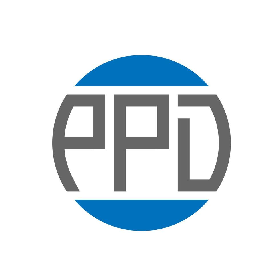 création de logo de lettre ppd sur fond blanc. concept de logo de cercle d'initiales créatives ppd. conception de lettre ppd. vecteur
