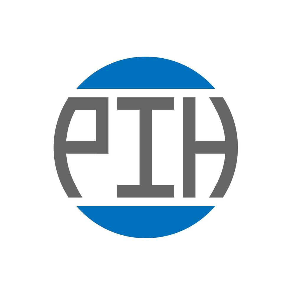 création de logo de lettre pih sur fond blanc. concept de logo de cercle d'initiales créatives pih. conception de lettre pih. vecteur