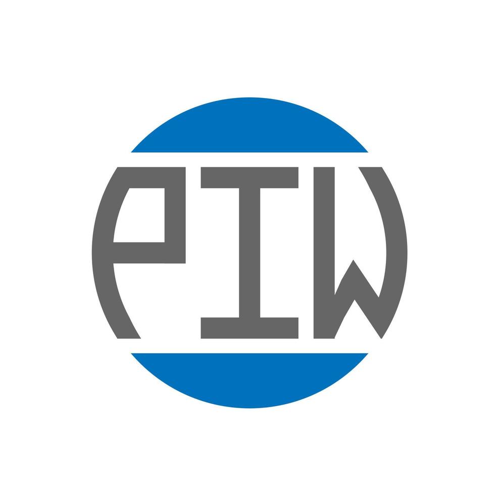 création de logo de lettre piw sur fond blanc. concept de logo de cercle d'initiales créatives piw. conception de lettre piw. vecteur