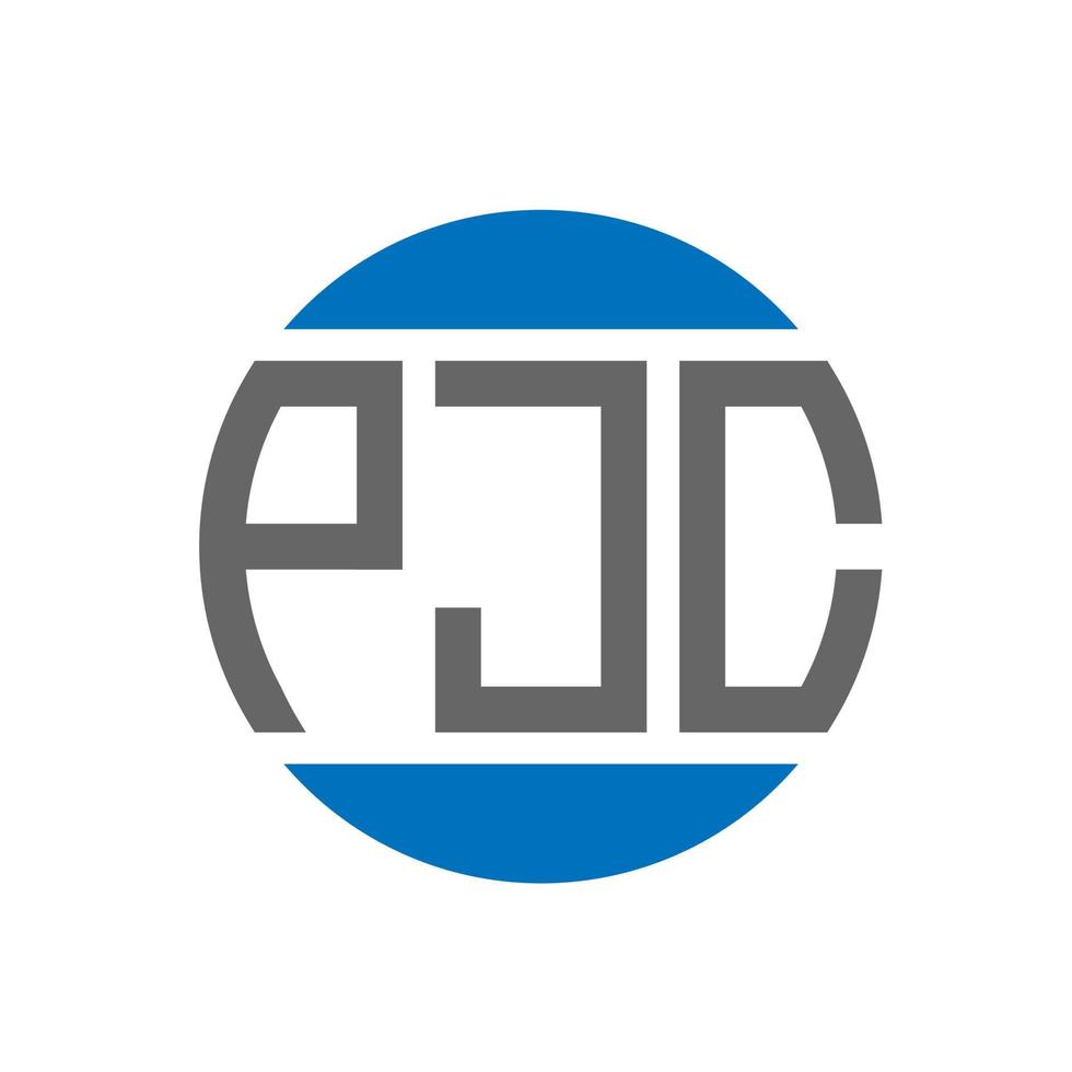 création de logo de lettre pjc sur fond blanc. concept de logo de cercle d'initiales créatives pjc. conception de lettre pjc. vecteur
