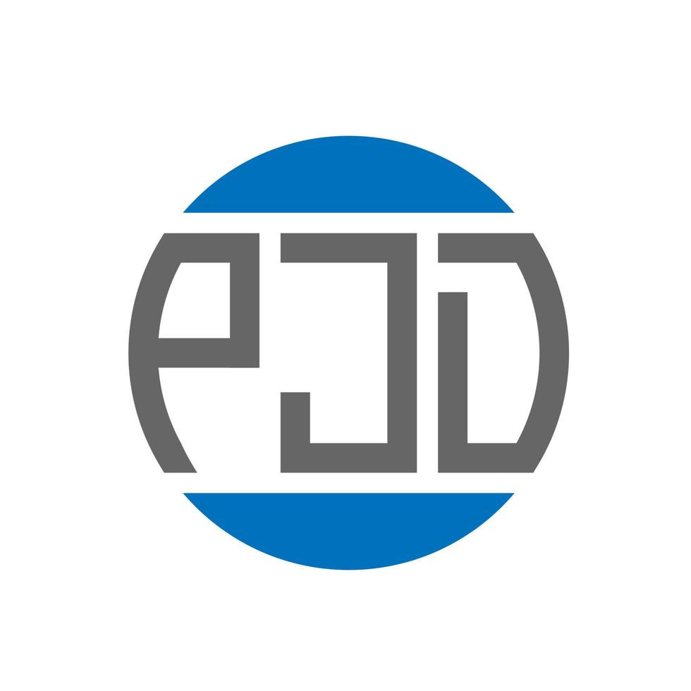 création de logo de lettre pjd sur fond blanc. concept de logo de cercle d'initiales créatives pjd. conception de lettre pjd. vecteur