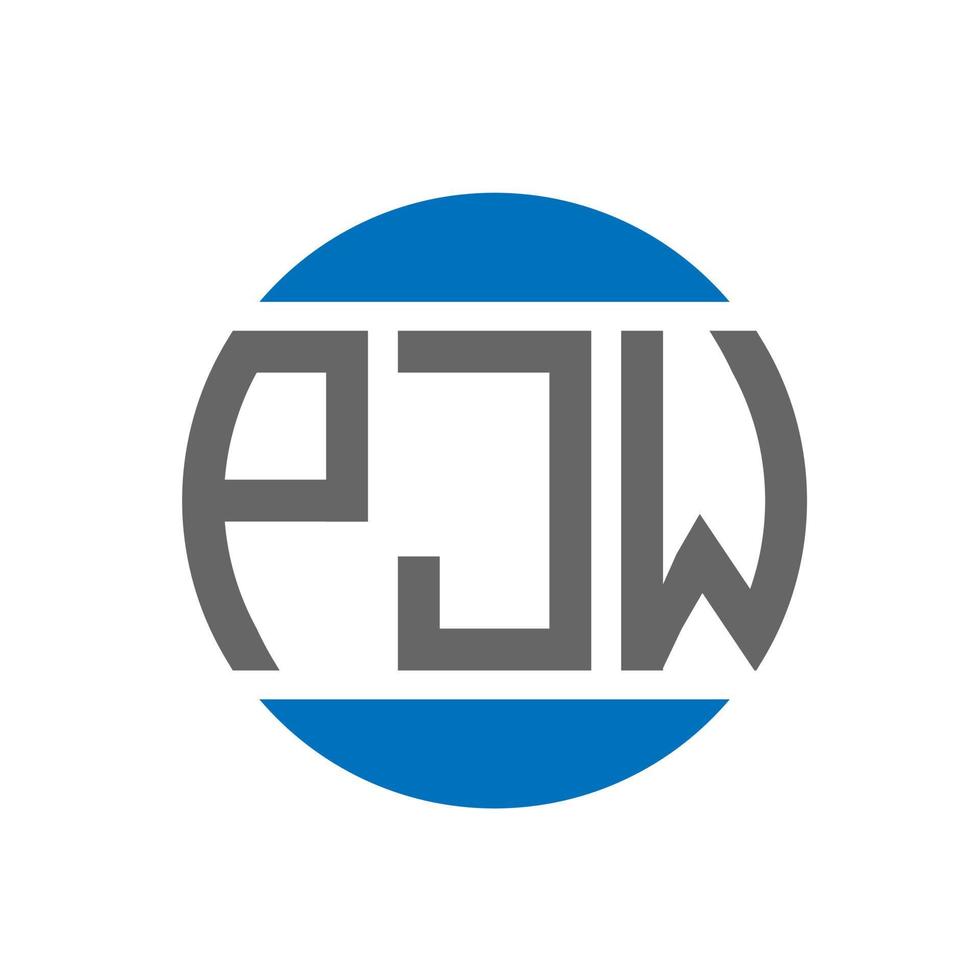 création de logo de lettre pjw sur fond blanc. concept de logo de cercle d'initiales créatives pjw. conception de lettre pjw. vecteur