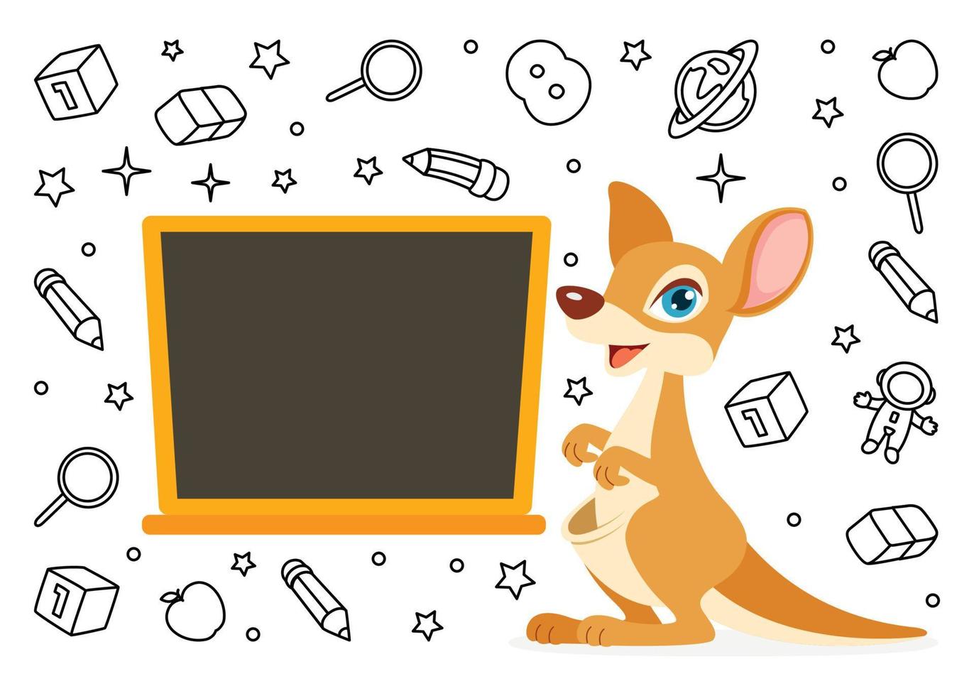 illustration de l'éducation avec kangourou de dessin animé vecteur