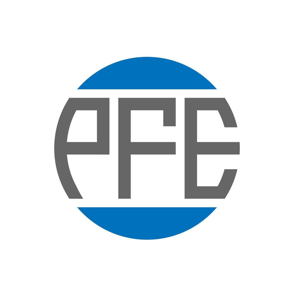 création de logo de lettre pfe sur fond blanc. concept de logo de cercle d'initiales créatives pfe. conception de lettre pfe. vecteur