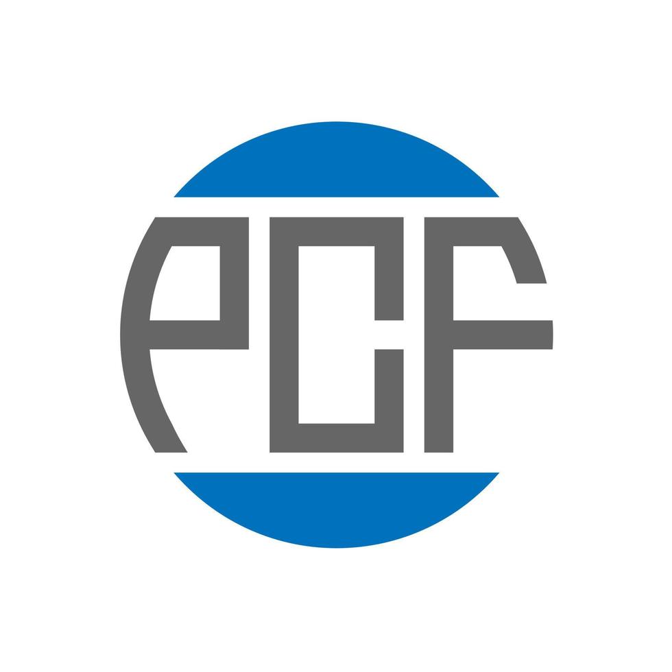 création de logo de lettre pcf sur fond blanc. concept de logo de cercle d'initiales créatives pcf. conception de lettre pcf. vecteur
