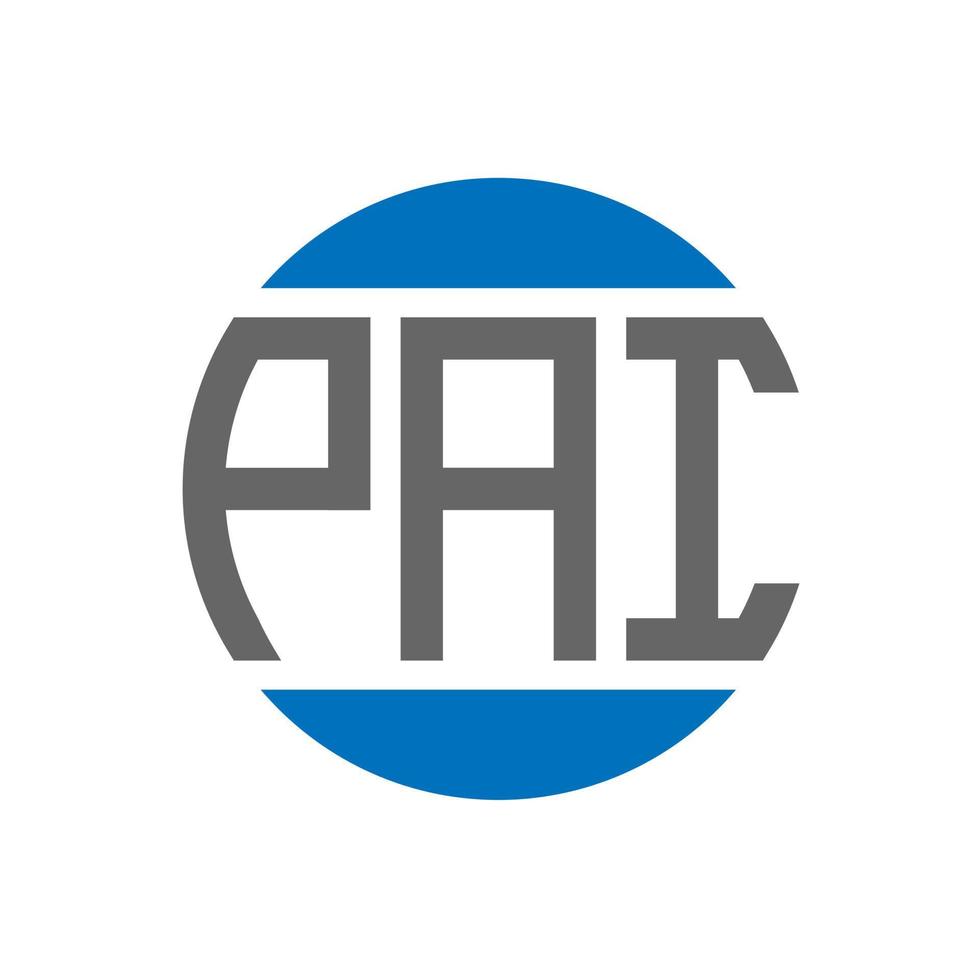 création de logo de lettre pai sur fond blanc. concept de logo de cercle d'initiales créatives pai. conception de lettre pai. vecteur