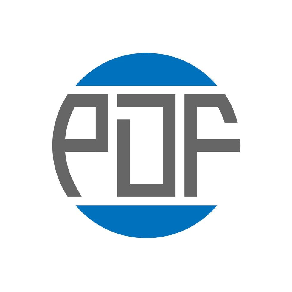 création de logo de lettre pdf sur fond blanc. concept de logo de cercle d'initiales créatives pdf. conception de lettre pdf. vecteur