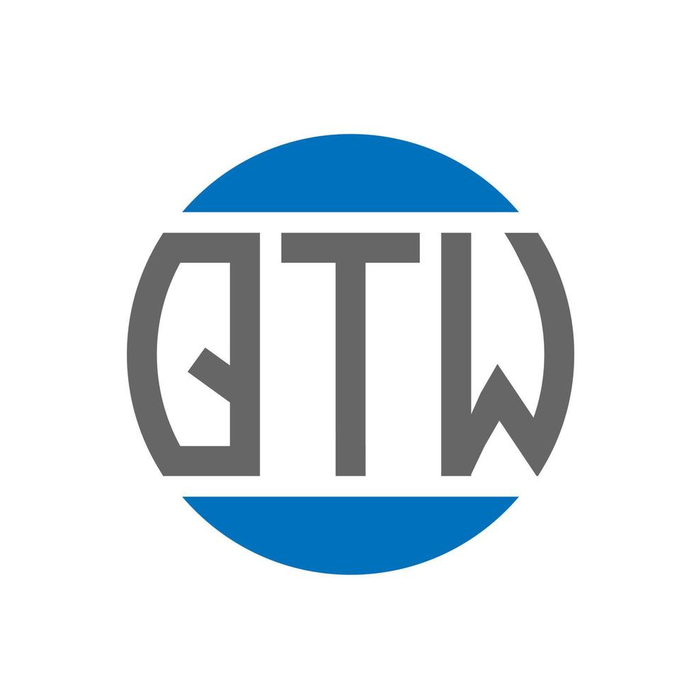 création de logo de lettre qtw sur fond blanc. concept de logo de cercle d'initiales créatives qtw. conception de lettre qtw. vecteur