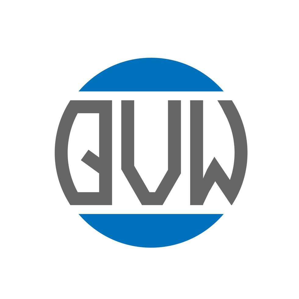 création de logo de lettre qvw sur fond blanc. concept de logo de cercle d'initiales créatives qvw. conception de lettre qvw. vecteur