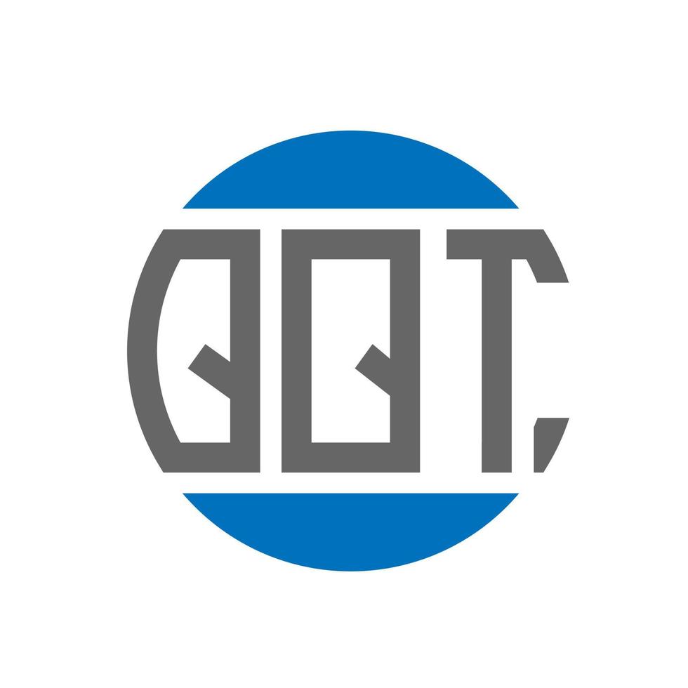 création de logo de lettre qqt sur fond blanc. concept de logo de cercle d'initiales créatives qqt. conception de lettre qqt. vecteur