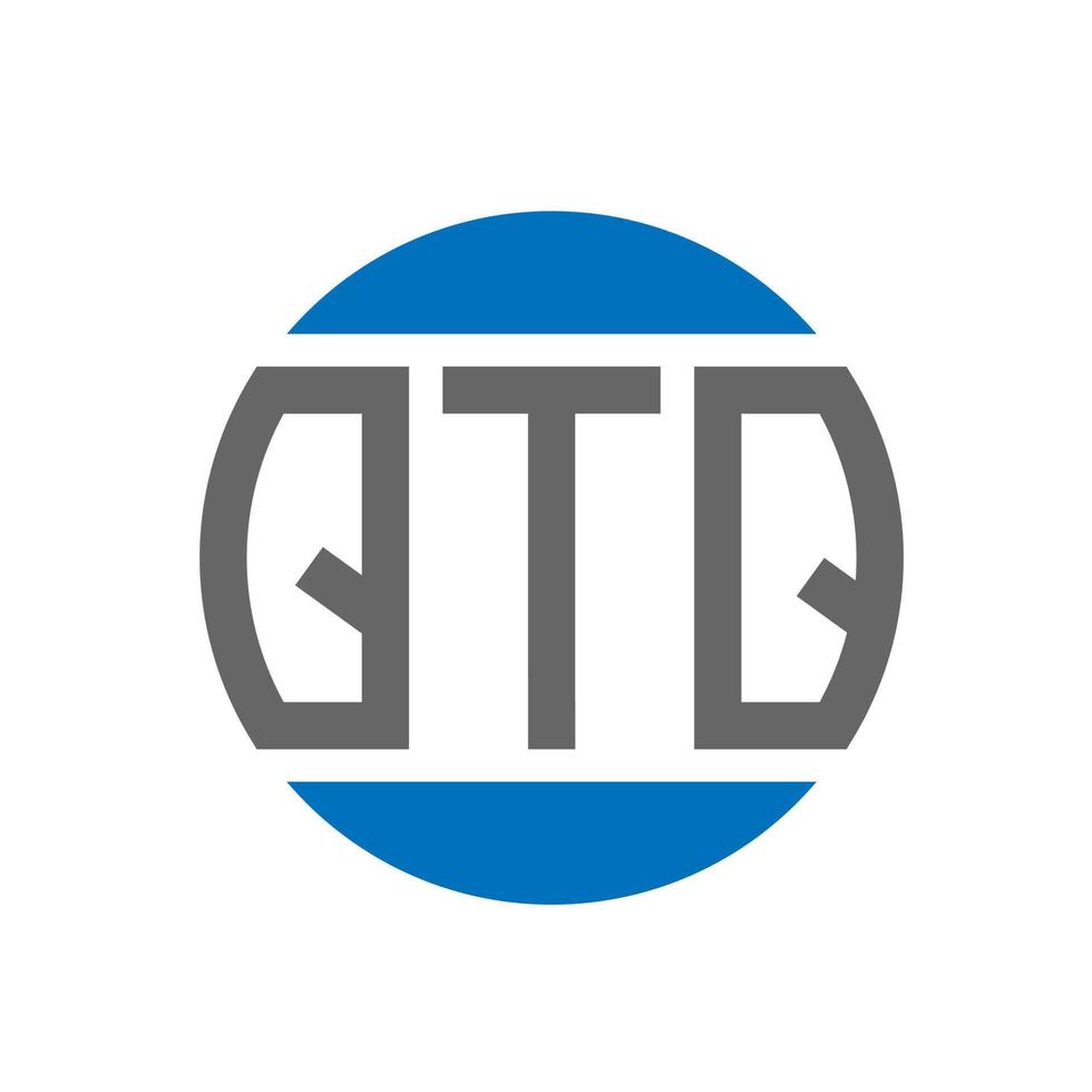 création de logo de lettre qtq sur fond blanc. concept de logo de cercle d'initiales créatives qtq. conception de lettre qtq. vecteur