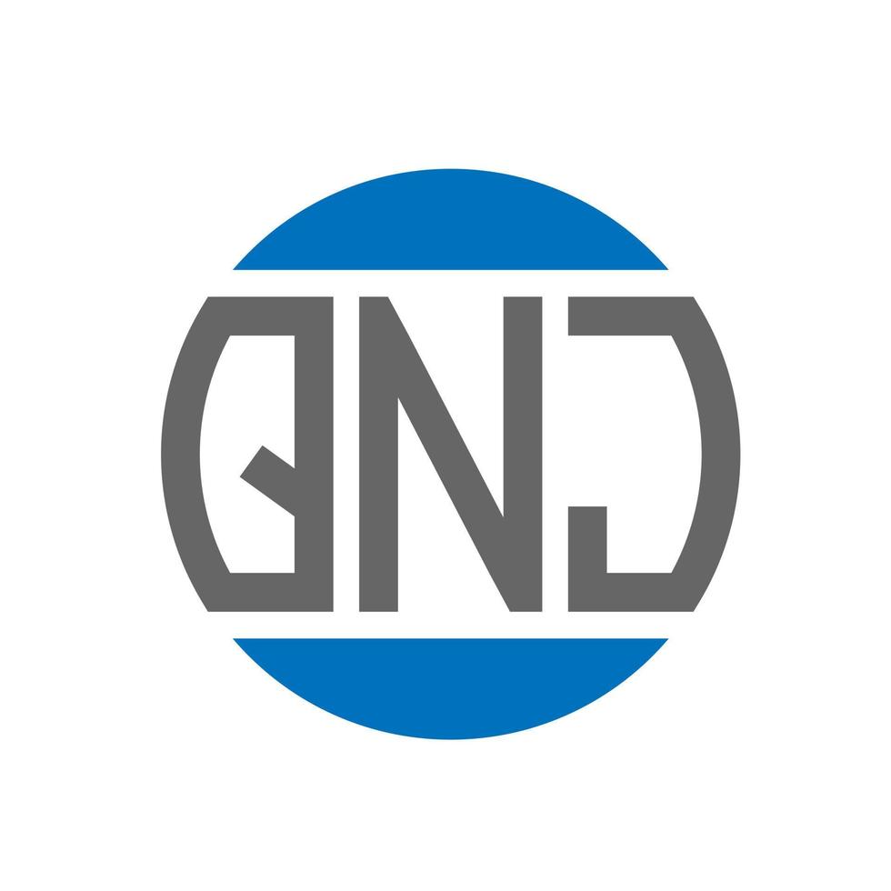 création de logo de lettre qnj sur fond blanc. concept de logo de cercle d'initiales créatives qnj. conception de lettre qnj. vecteur