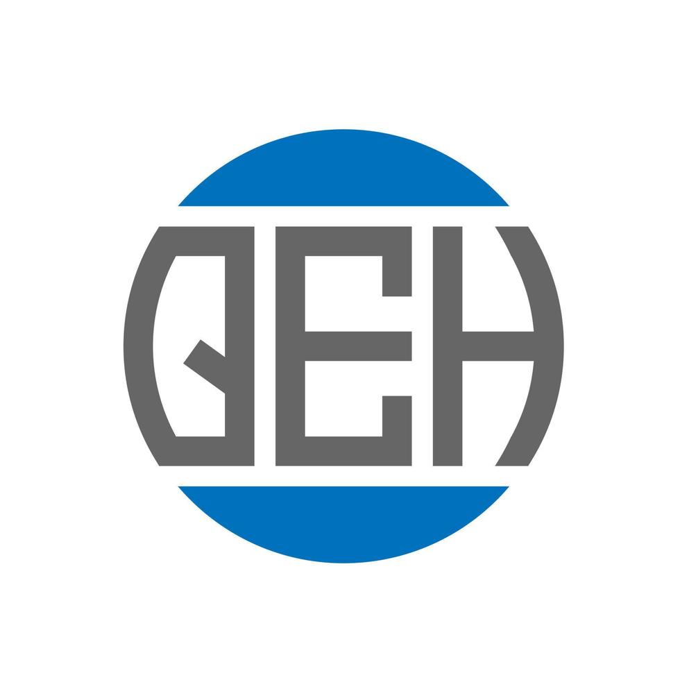 création de logo de lettre qeh sur fond blanc. concept de logo de cercle d'initiales créatives qeh. conception de lettre qeh. vecteur