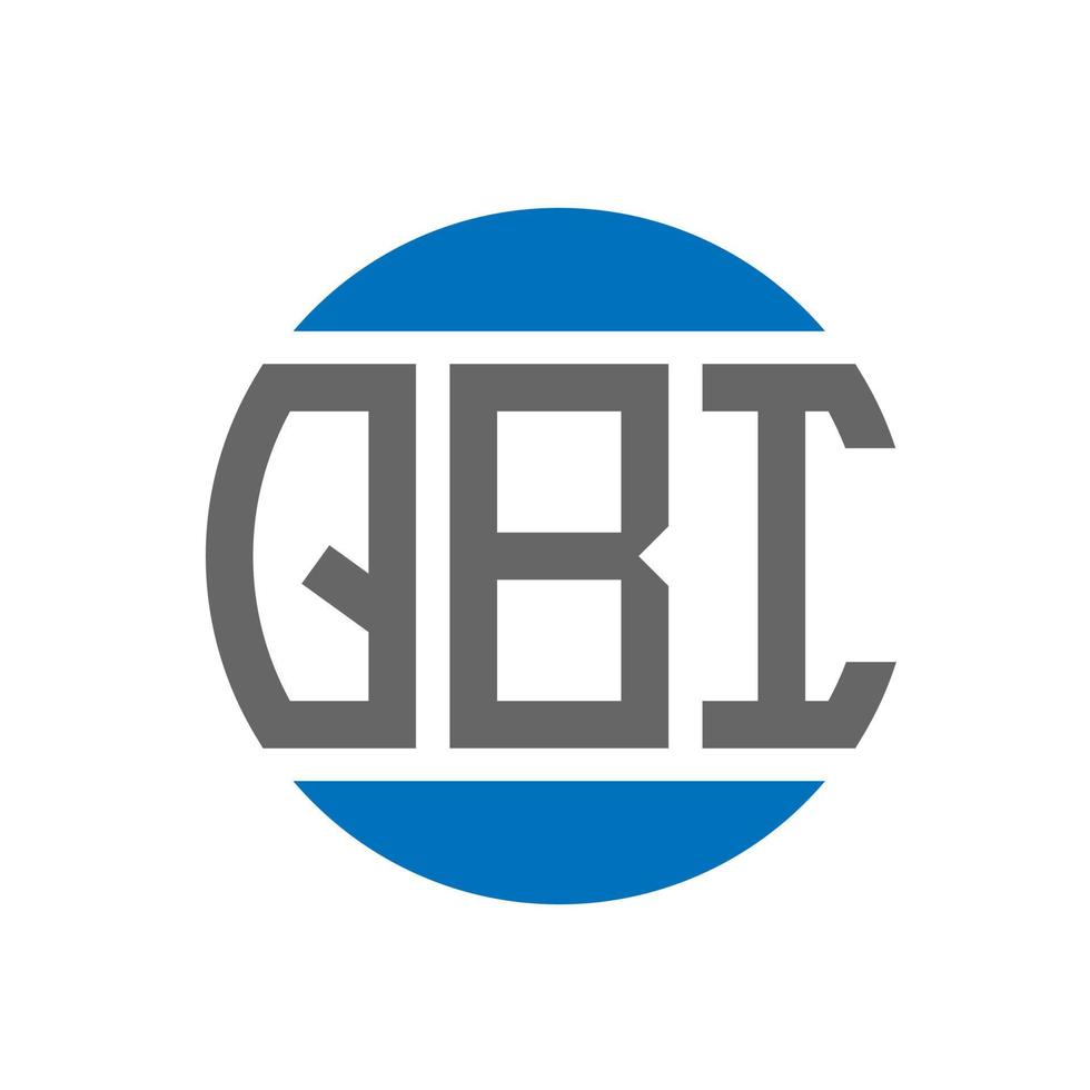 création de logo de lettre qbi sur fond blanc. concept de logo de cercle d'initiales créatives qbi. conception de lettre qbi. vecteur