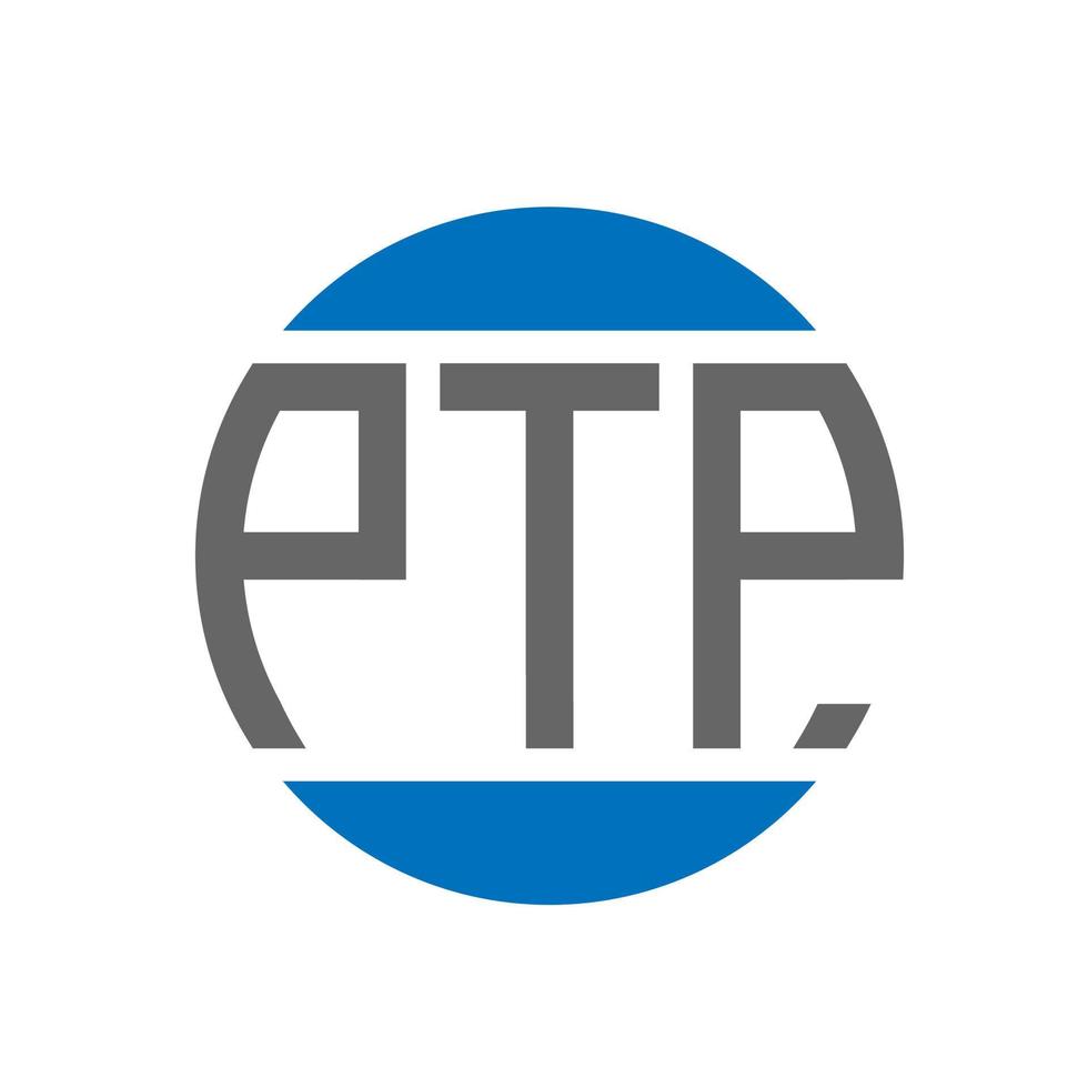 création de logo de lettre ptp sur fond blanc. concept de logo de cercle d'initiales créatives ptp. conception de lettre ptp. vecteur