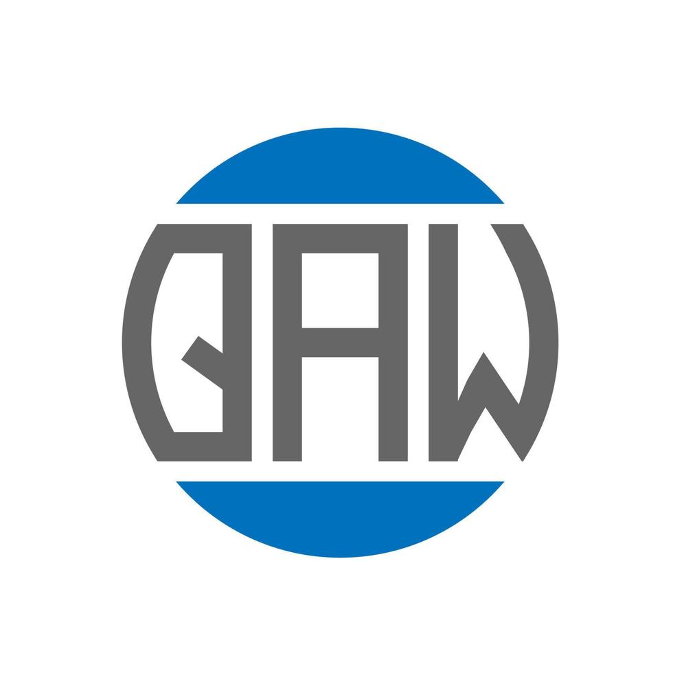 création de logo de lettre qaw sur fond blanc. concept de logo de cercle d'initiales créatives qaw. conception de lettre qaw. vecteur