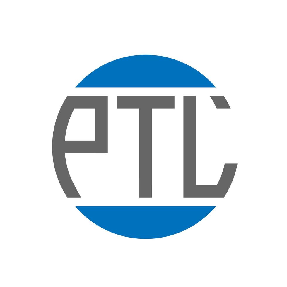 création de logo de lettre ptl sur fond blanc. concept de logo de cercle d'initiales créatives ptl. conception de lettre ptl. vecteur