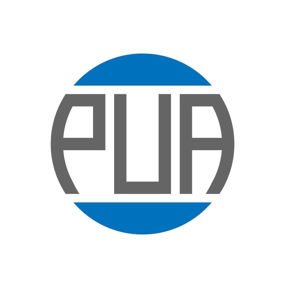 création de logo de lettre pua sur fond blanc. concept de logo de cercle d'initiales créatives pua. conception de lettre pua. vecteur