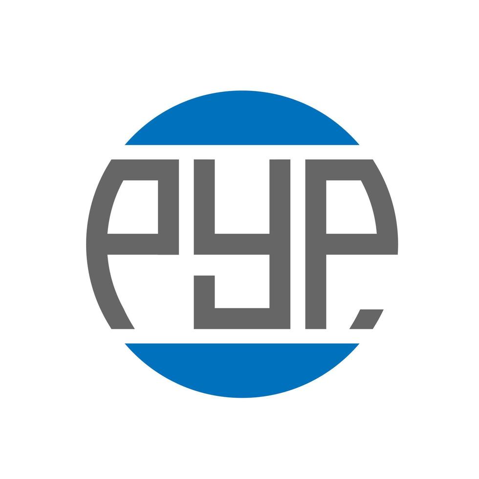 création de logo de lettre pyp sur fond blanc. concept de logo de cercle d'initiales créatives pyp. conception de lettre pyp. vecteur