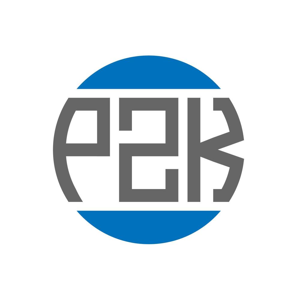 création de logo de lettre pzk sur fond blanc. concept de logo de cercle d'initiales créatives pzk. conception de lettre pzk. vecteur