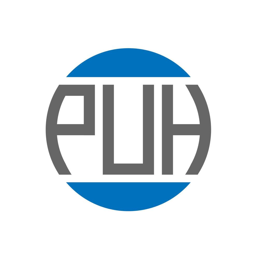 création de logo de lettre puh sur fond blanc. puh concept de logo de cercle d'initiales créatives. conception de lettre puh. vecteur