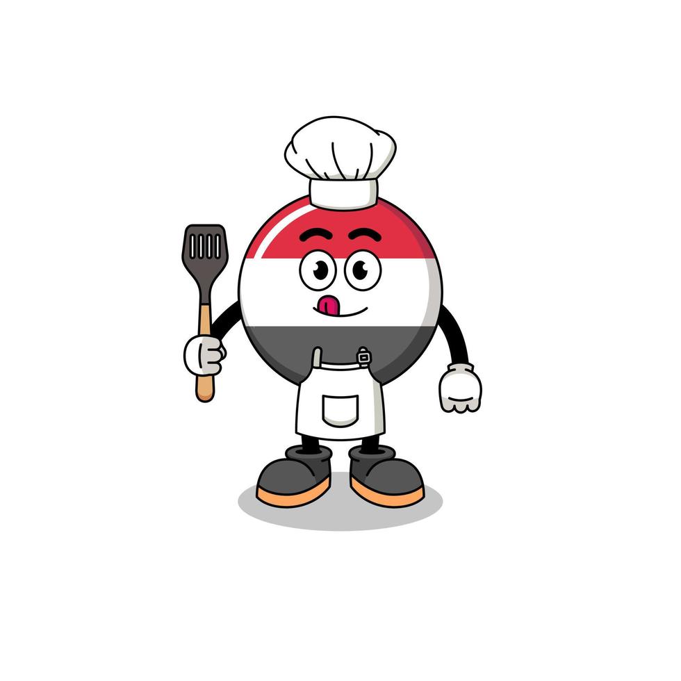 illustration de la mascotte du chef du drapeau du yémen vecteur