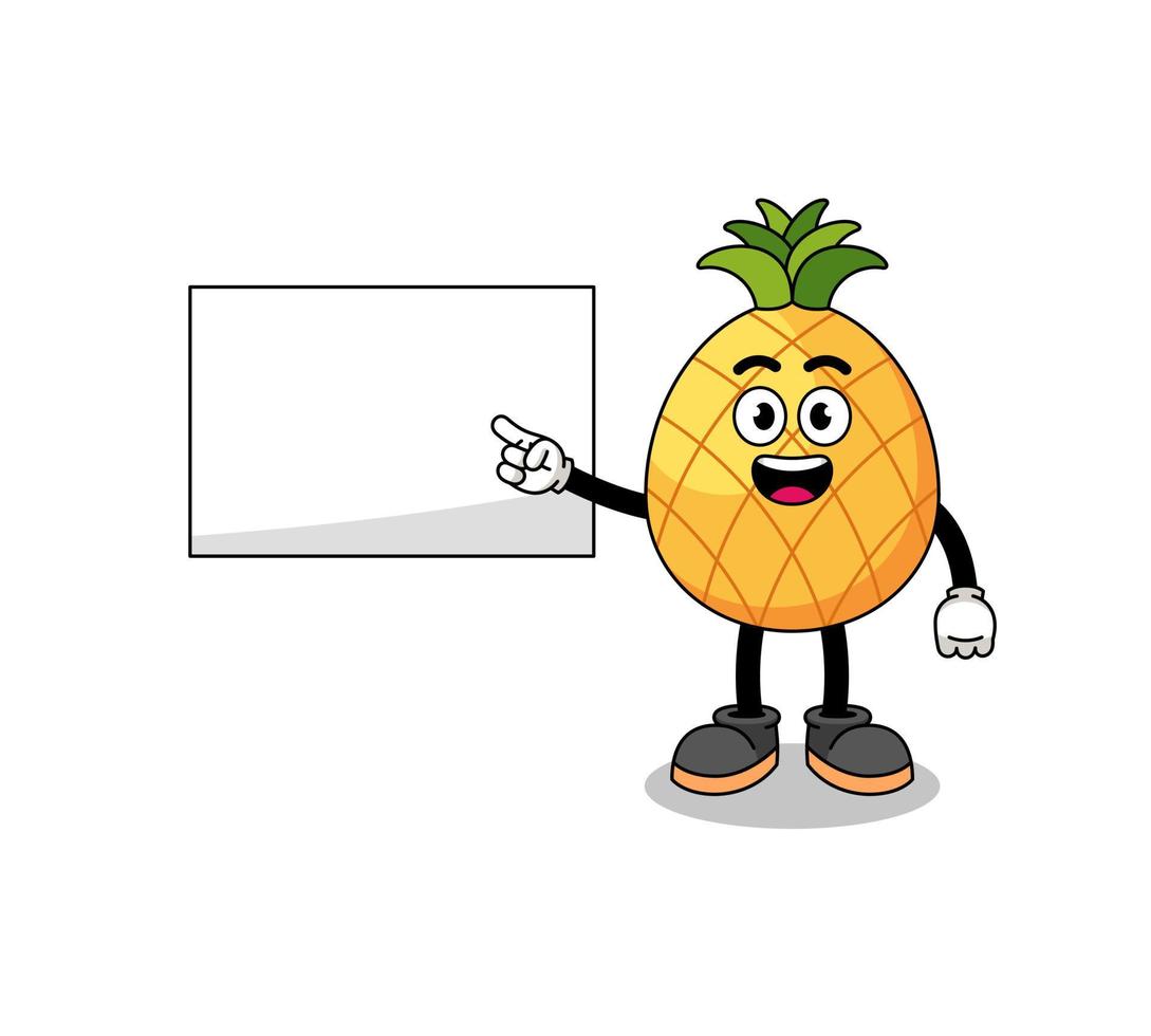 illustration d'ananas faisant une présentation vecteur