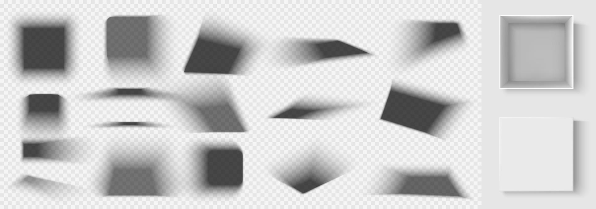 effet de superposition d'ombres carrées et maquette de boîte ouverte vecteur