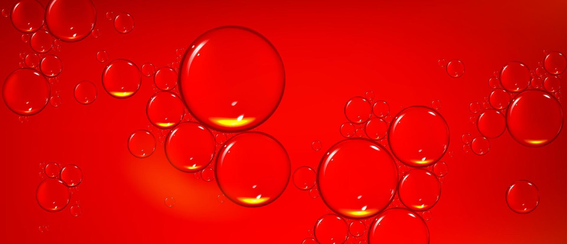 fond abstrait rouge avec des bulles d'air vecteur