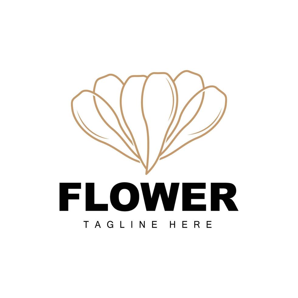 logo de fleur, conception de jardin de fleurs avec une marque de produit vectoriel de style simple, soins de beauté, naturel