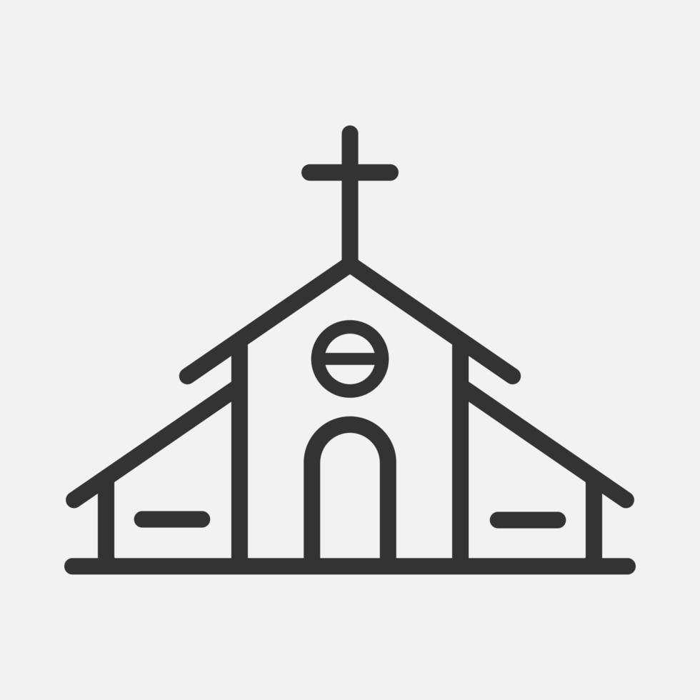 icône de bâtiment d'église illustration vectorielle de conception plate isolée. vecteur