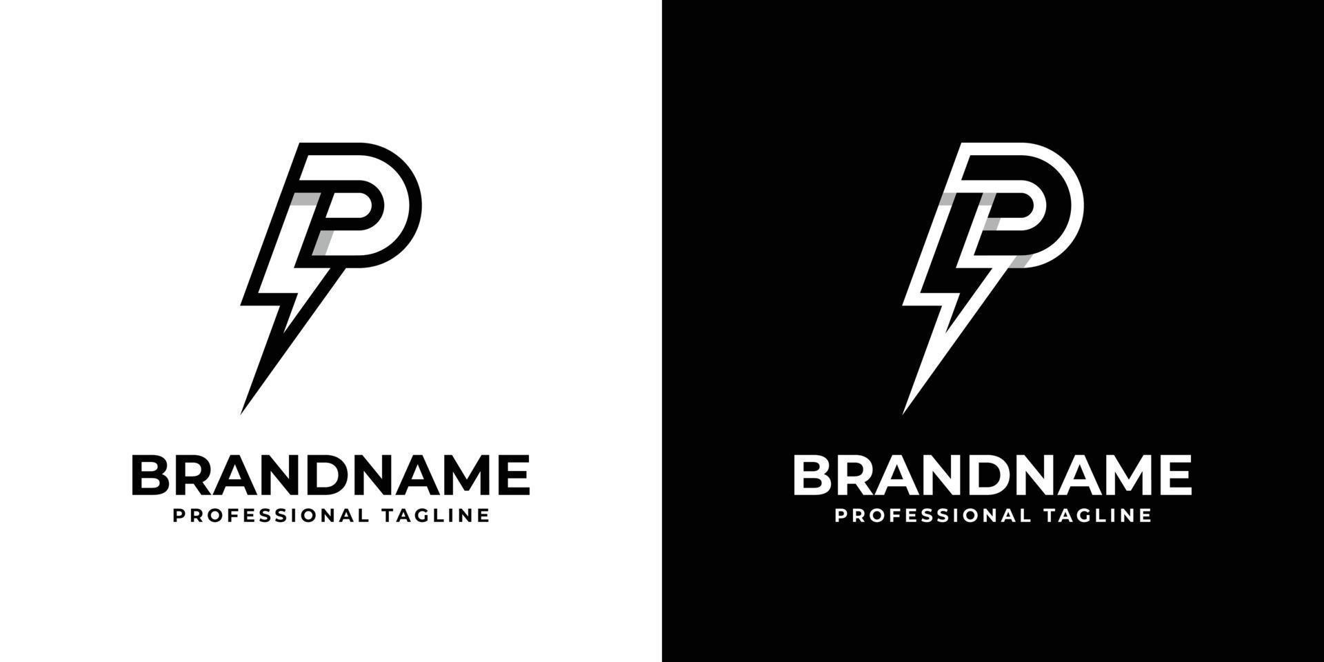 logo de la lettre p power, adapté à toute entreprise liée à l'alimentation ou à l'électricité avec les initiales p. vecteur