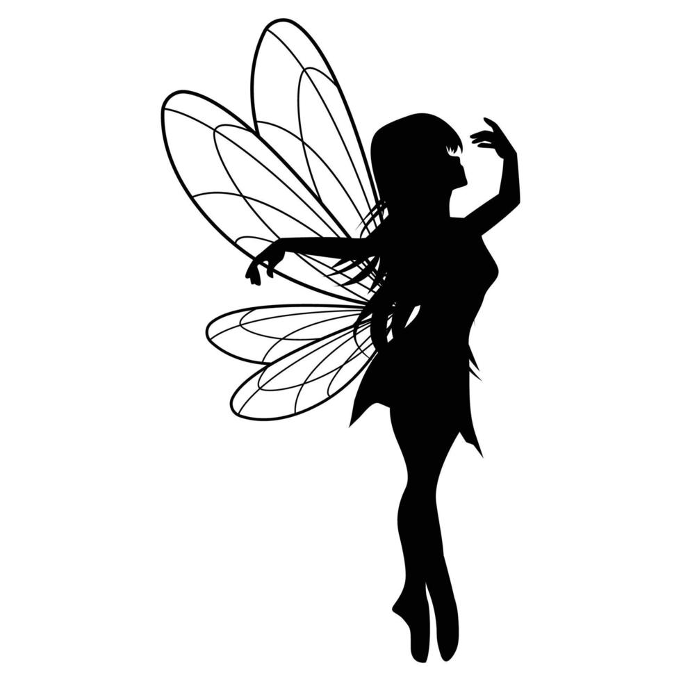 mignon fée silhouette illustration graphique vecteur