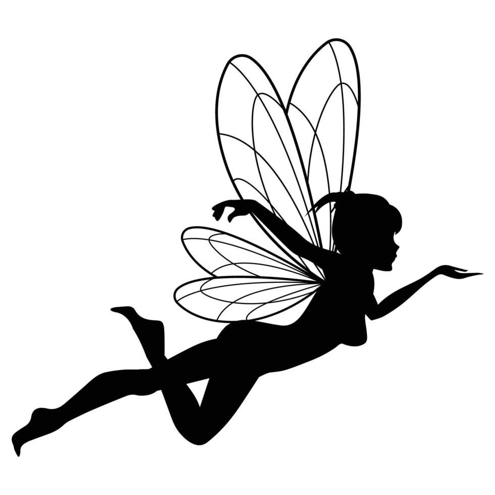 mignon fée silhouette illustration graphique vecteur