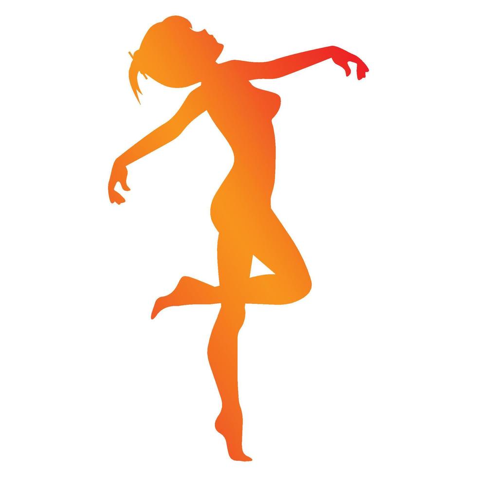 illustration de silhouette de jolie fille vecteur