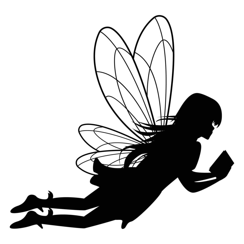 mignon fée silhouette illustration graphique vecteur