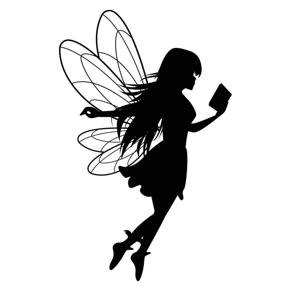 mignon fée silhouette illustration graphique vecteur