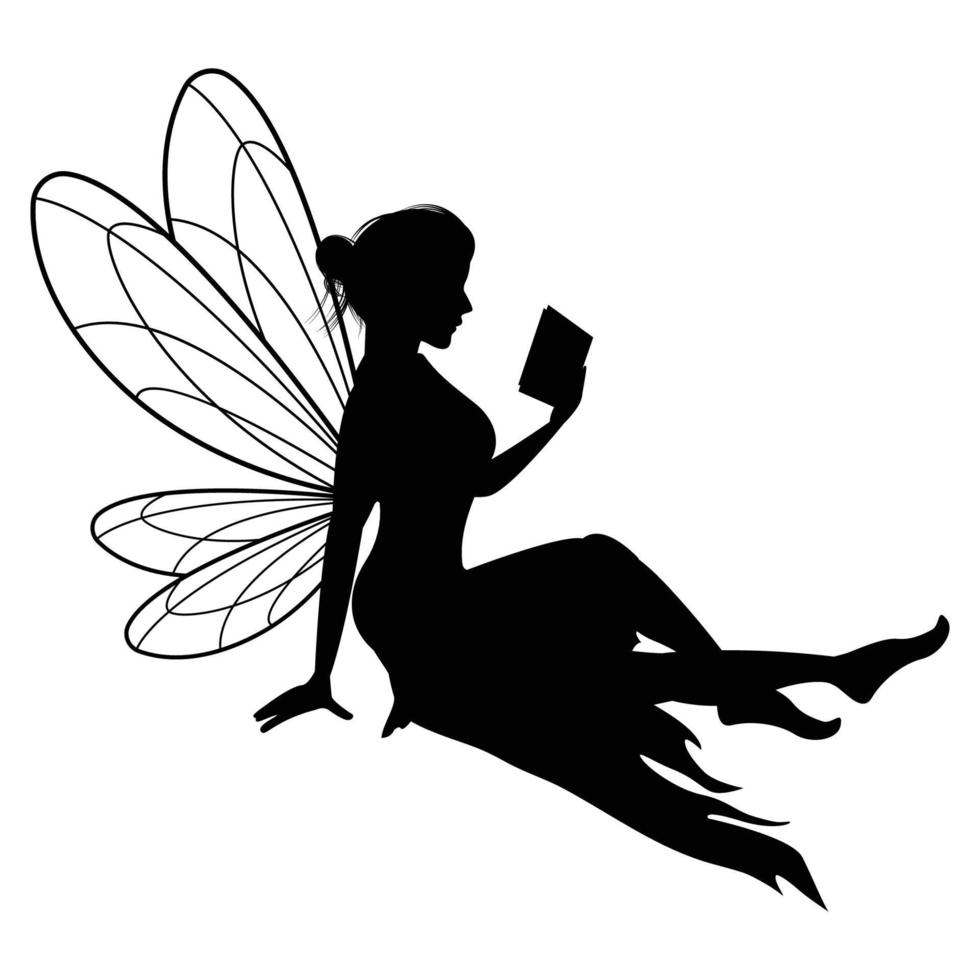 mignon fée silhouette illustration graphique vecteur