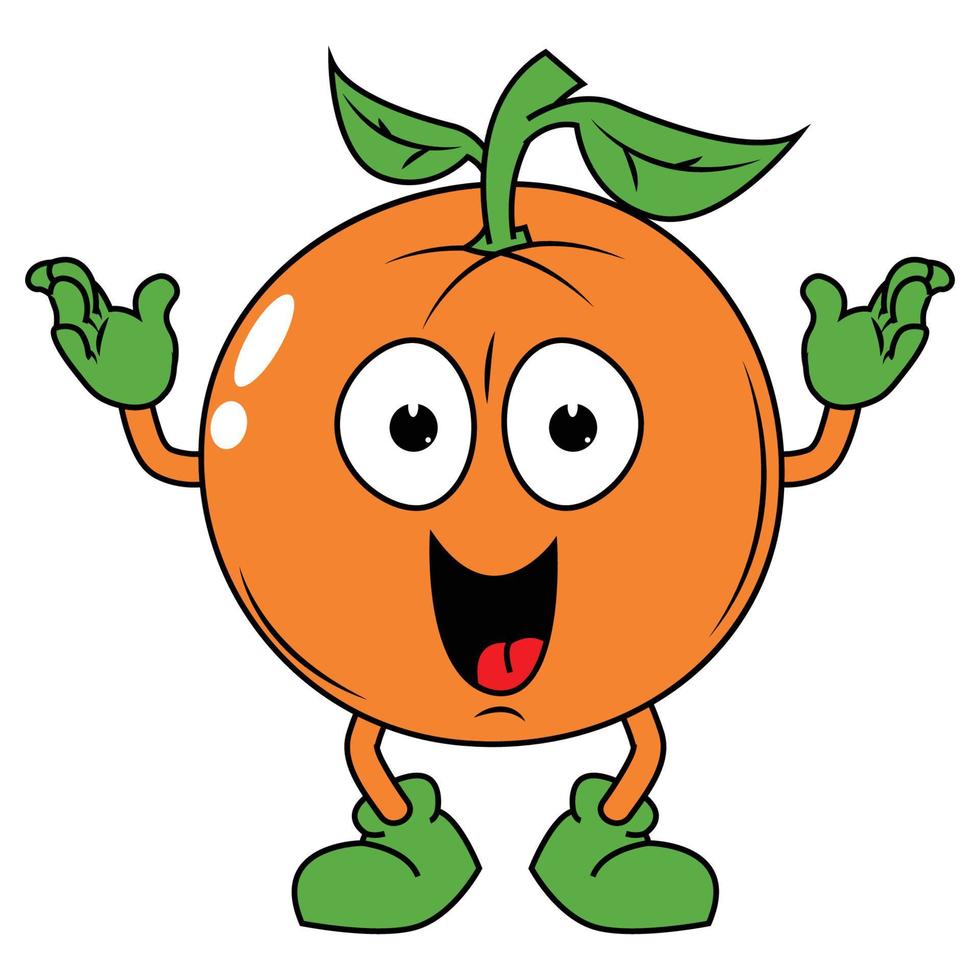 joli graphique de dessin animé de fruits orange vecteur
