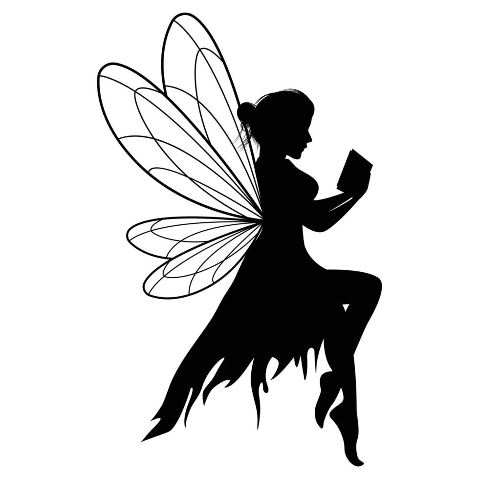 mignon fée silhouette illustration graphique vecteur