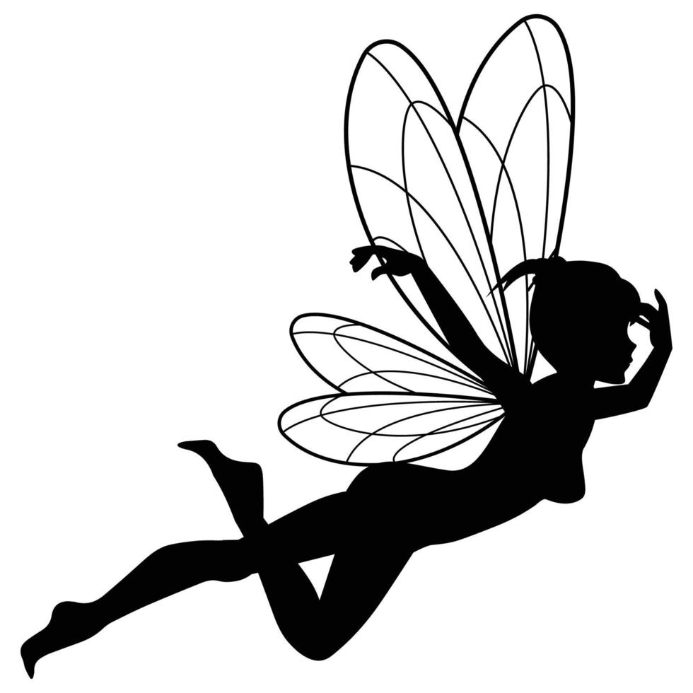 mignon fée silhouette illustration graphique vecteur